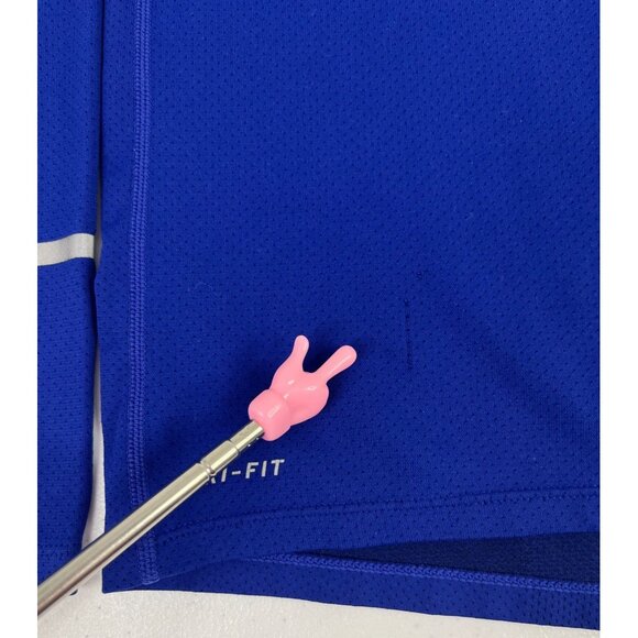 Nike Dri-Fit Mesh Running T-Shirt Men's Size M Royal Blue Long Sleeve Crewneck - Picture 6 of 6